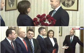 горещо пик радев връчи третия мандат нинова заедно букет червени рози рождения ден соцлидерката черпи бонбони снимки обновена