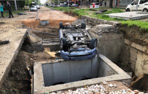 пиян шофьор падна изкоп гонка пловдив снимки