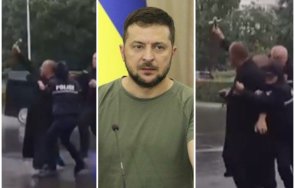 невиждан екшън мъж расо кръст метна кортежа зеленски видео