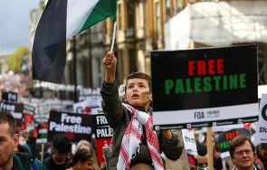 100 000 души излязоха пропалестински протест центъра лондон