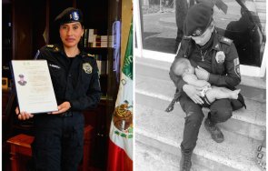 трогателно полицайка накърми чуждо бебе получи повишение