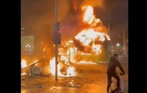 размирици дъблин горяха полицейска кола автобус видео
