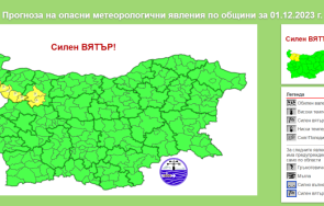жълт код бурен вятър монтана враца петък