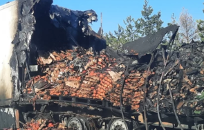 тир пламна блокира трафика софия тракия