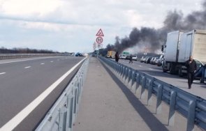 нов инцидент пътя тир запали магистрала тракия блокирано движението