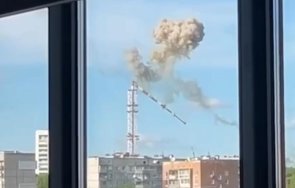 руски удар срути телевизионната кула харков видео