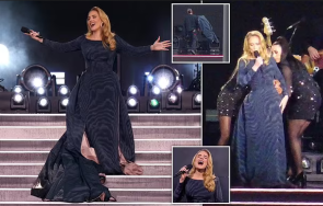 адел прекъсна концерт мюнхен съблече мократа дъжда рокля