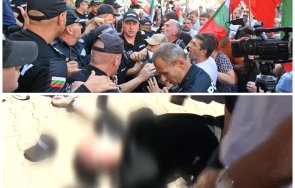 бре българолюбци снимка разпятие колабиралия протеста еврото полицай разтърси мрежата