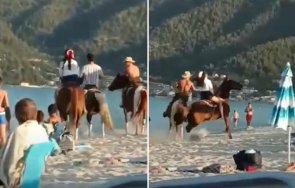 кон стъпка годишно дете плаж остров тасос видео