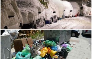 кошмар снегът пада дни софия потъва боклуци