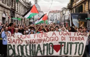среднощни протести италия блокирането кораби флотилията газа