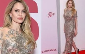 анджелина джоли появи дръзка гола рокля париж