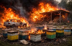 пожар унищожи кола дървен материал кошери режанци