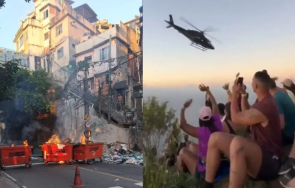 престрелка полиция наркотрафиканти блокира 200 туристи хълм рио жанейро видео