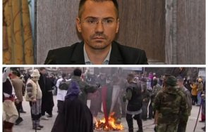 джамбазки бесен заради запаленото българско знаме сeверна македония грозно долно гнусно брутално гротескно посегателство българското