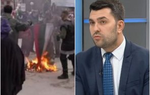 георг георгиев остър заради запаленото българско знаме северна македония отвратителен вандалски варварски акт оставя неприятен вкус устата