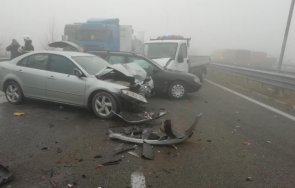 жена тежко пострадала верижната катастрофа магистрала струма