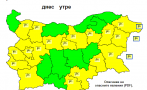 Жълт код за силен вятър е в сила за 18 области