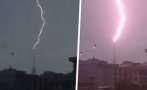 Мълния удари кораб и телевизионна кула в Истанбул