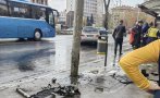 ЛАМАРИНИ: Кола се заби в стълб близо до спирка в София (СНИМКИ) ЛАМАРИНИ: Кола се заби в стълб близо до спирка в София (СНИМКИ)