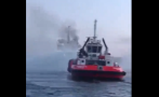 Пожар избухна на товарен кораб, пътуващ към България (ВИДЕО)