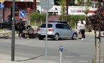 зрелищна катастрофа кола каруца софия снимки
