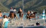 кон стъпка годишно дете плаж остров тасос видео