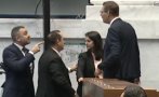 страшен скандал възраждане просят бъдат изхвърлени парламента обиждат депутати налитат бой видео