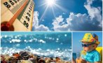 отпускарско време слънчево горещо градуса водата морето чай карта