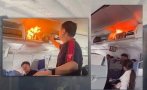 запалена външна батерия багажа пътник принуди самолет кацне извънредно видео