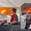 запалена външна батерия багажа пътник принуди самолет кацне извънредно видео